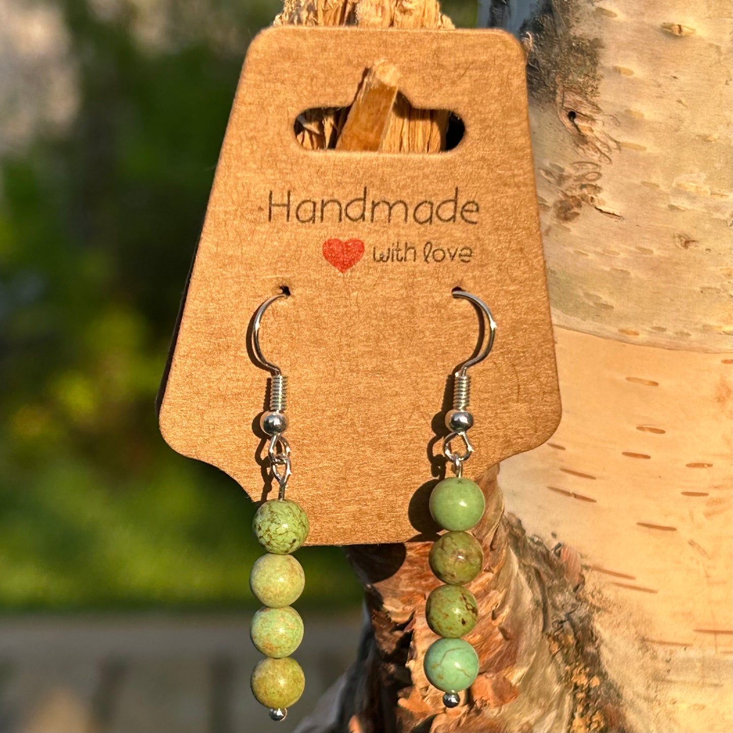 Gemstone sphere earrings