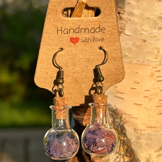 Peace spell bottle earrings (potion)