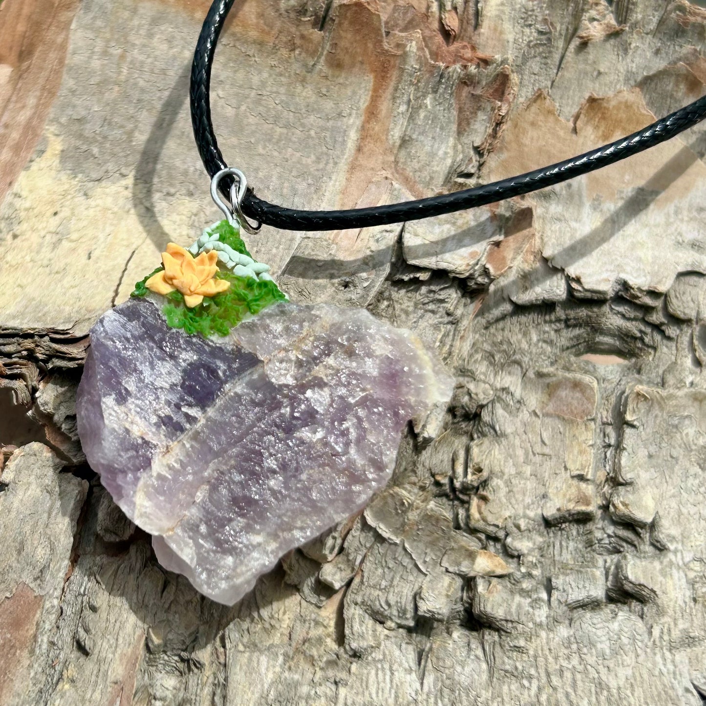 Amethyst Succulent Pendant