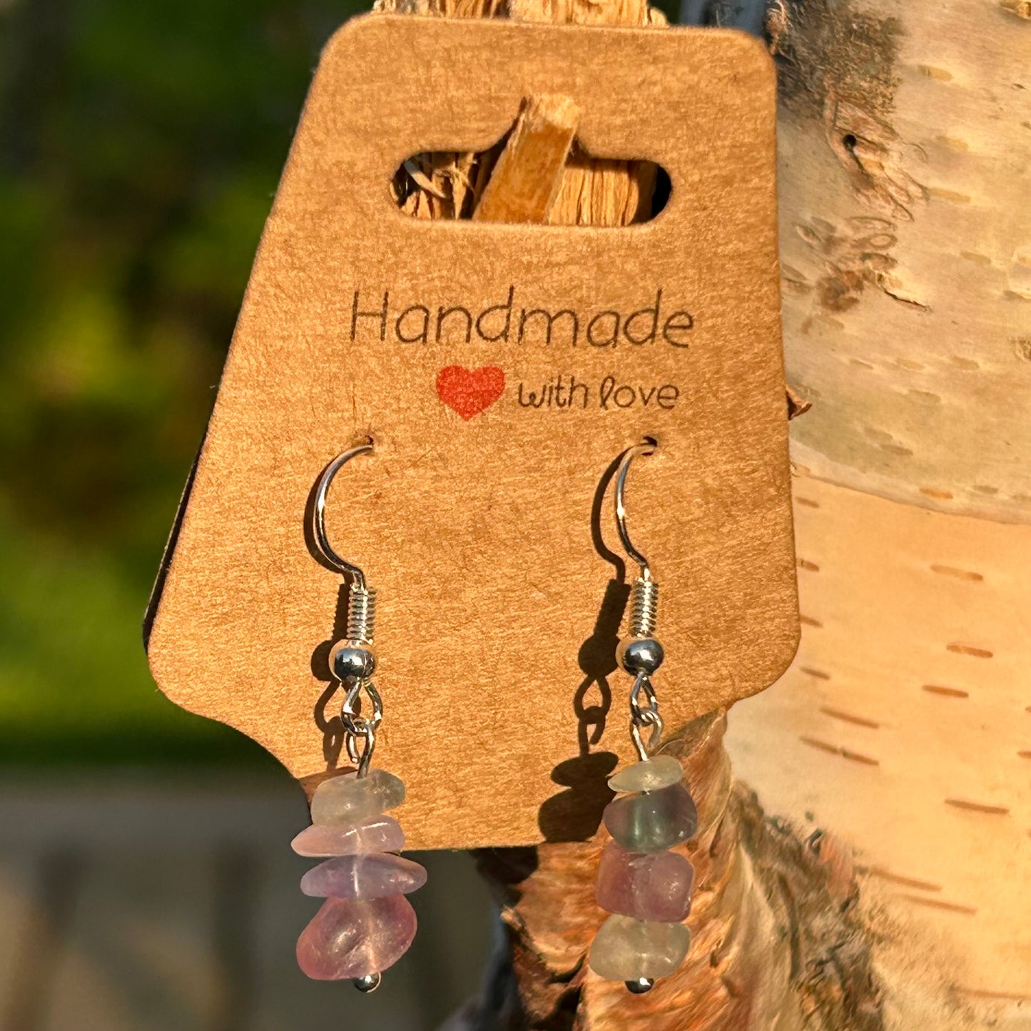 Gemstone chip earrings