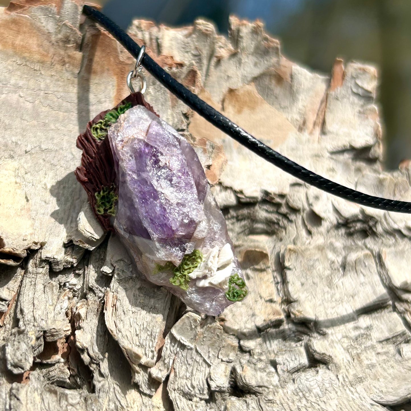 Amethyst Mushroom Pendant