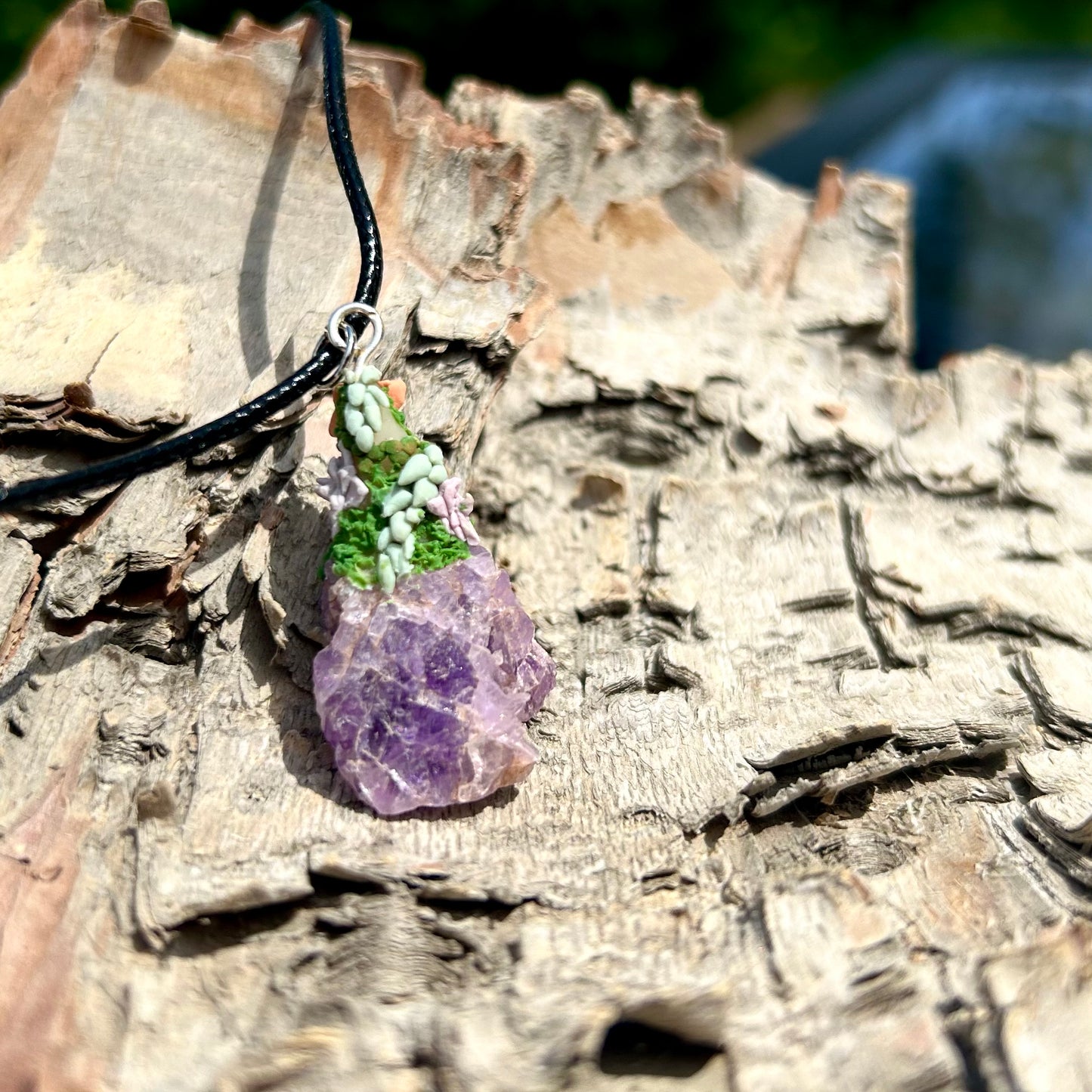 Amethyst Succulent Pendant