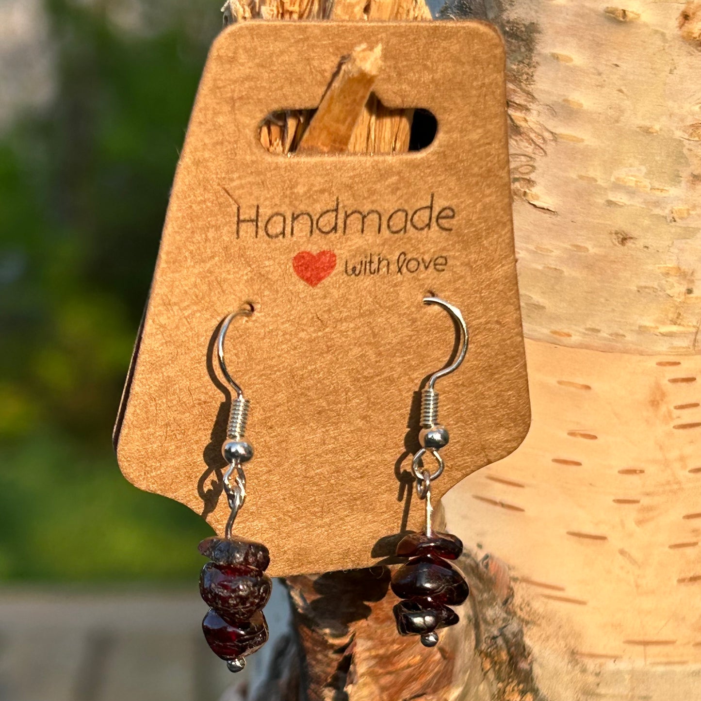 Gemstone chip earrings