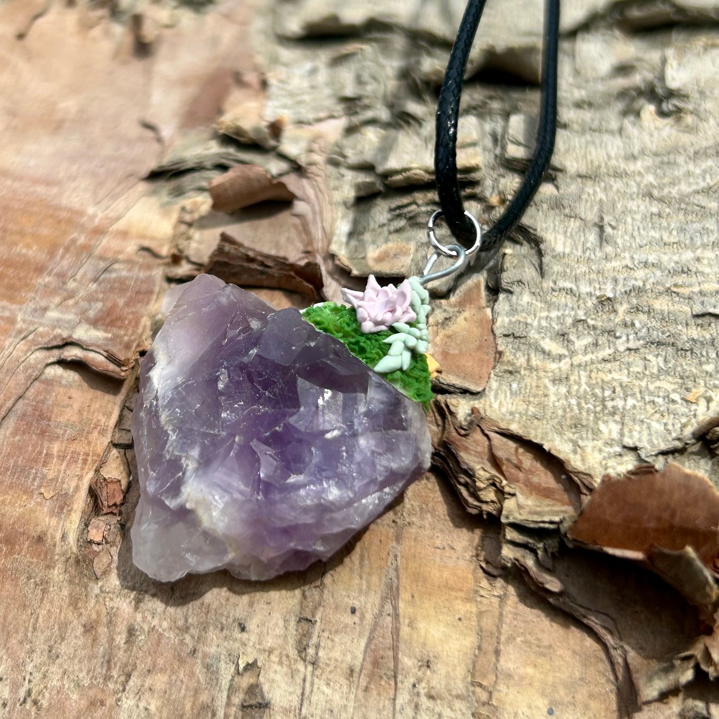 Amethyst Succulent Pendant