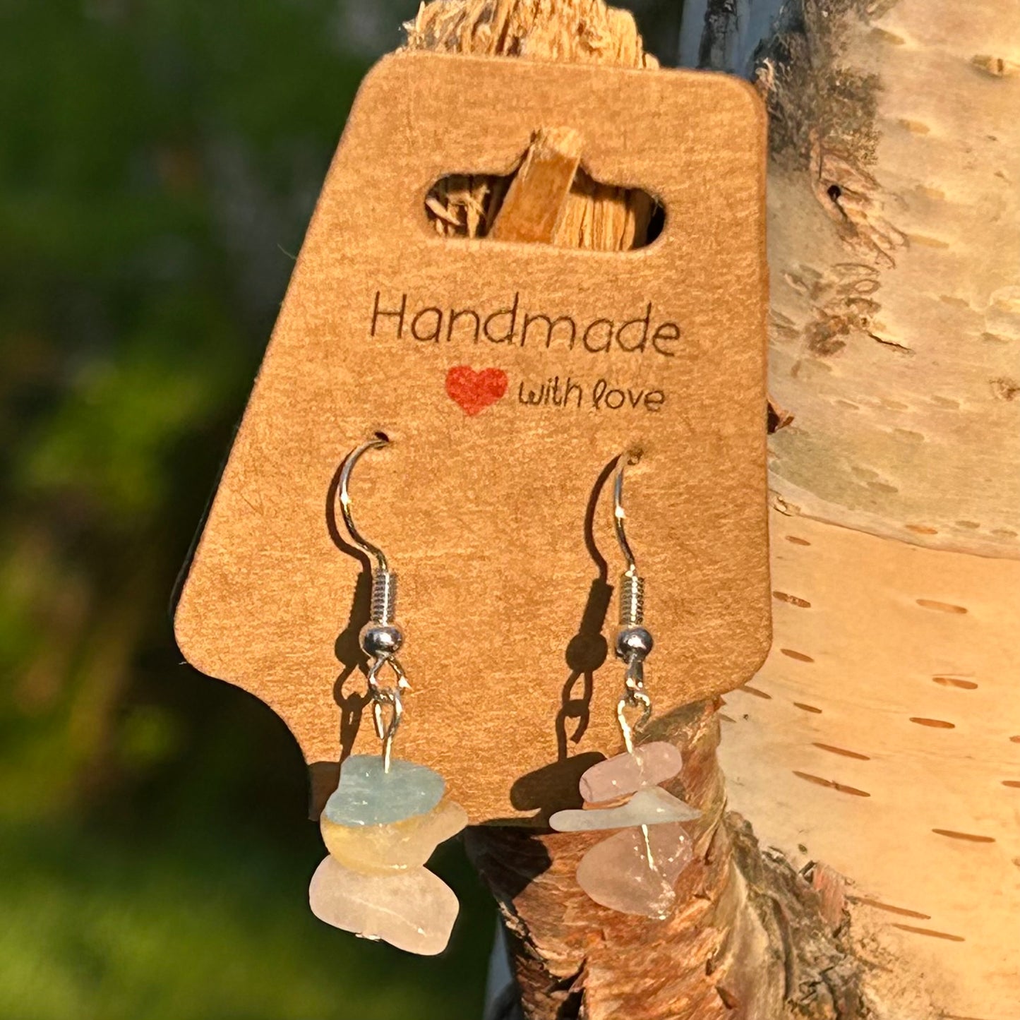 Gemstone chip earrings