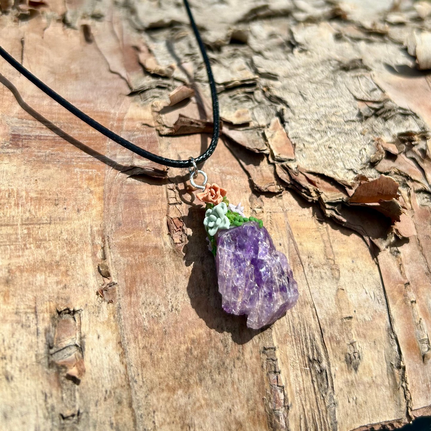 Amethyst Succulent Pendant