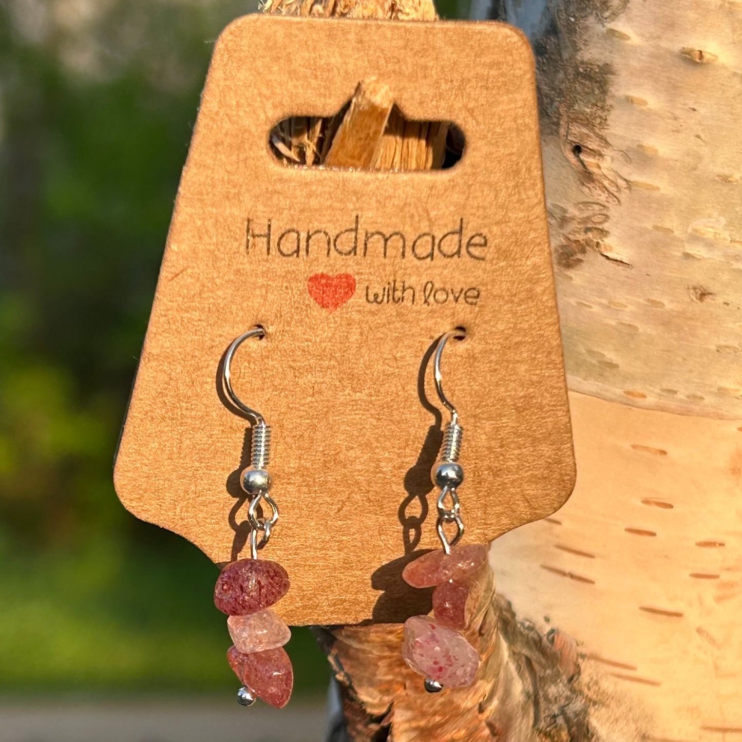 Gemstone chip earrings