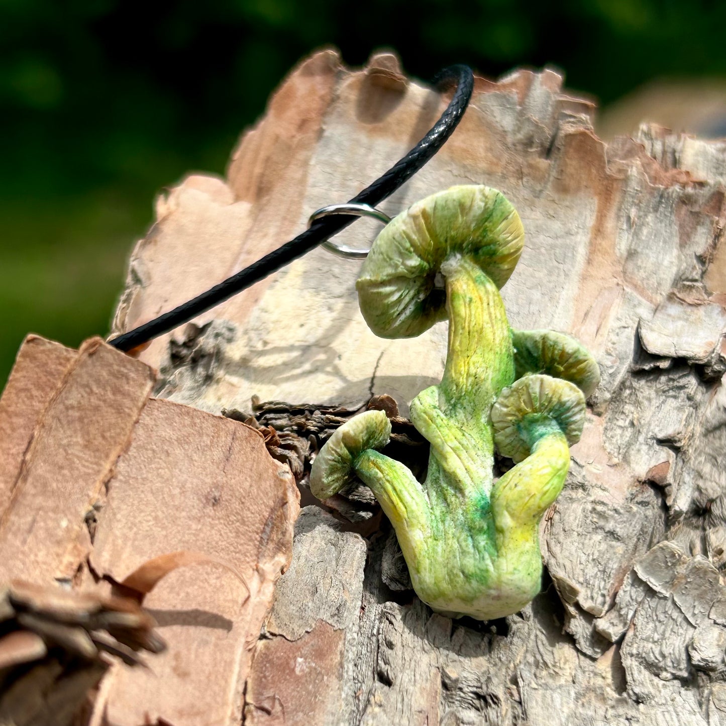 Fantasy Green Mushroom Pendant