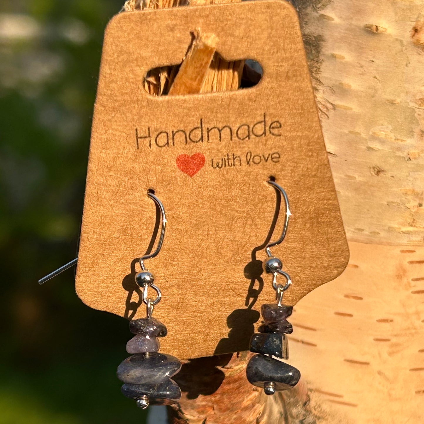 Gemstone chip earrings