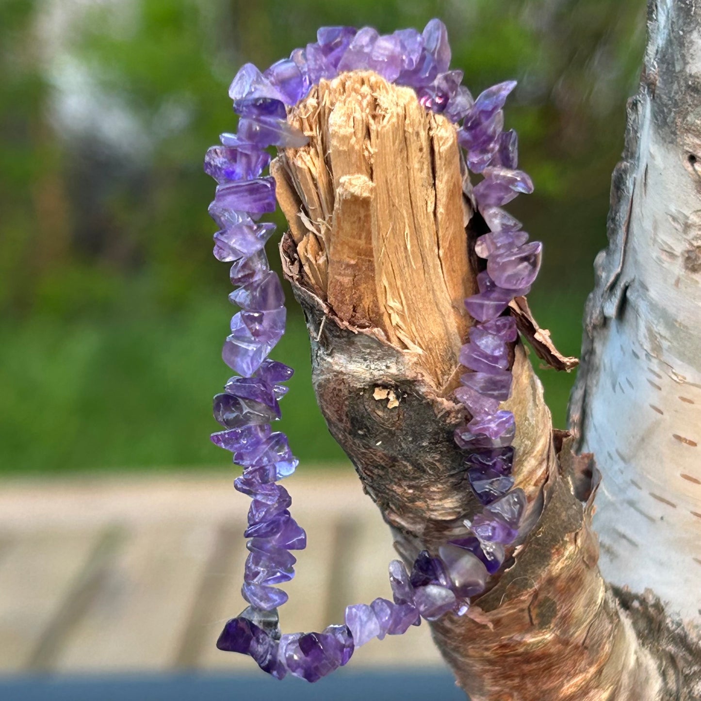 Gemstone chip bracelet