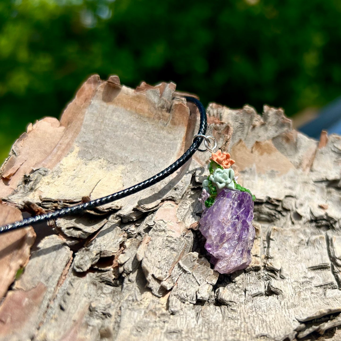 Amethyst Succulent Pendant