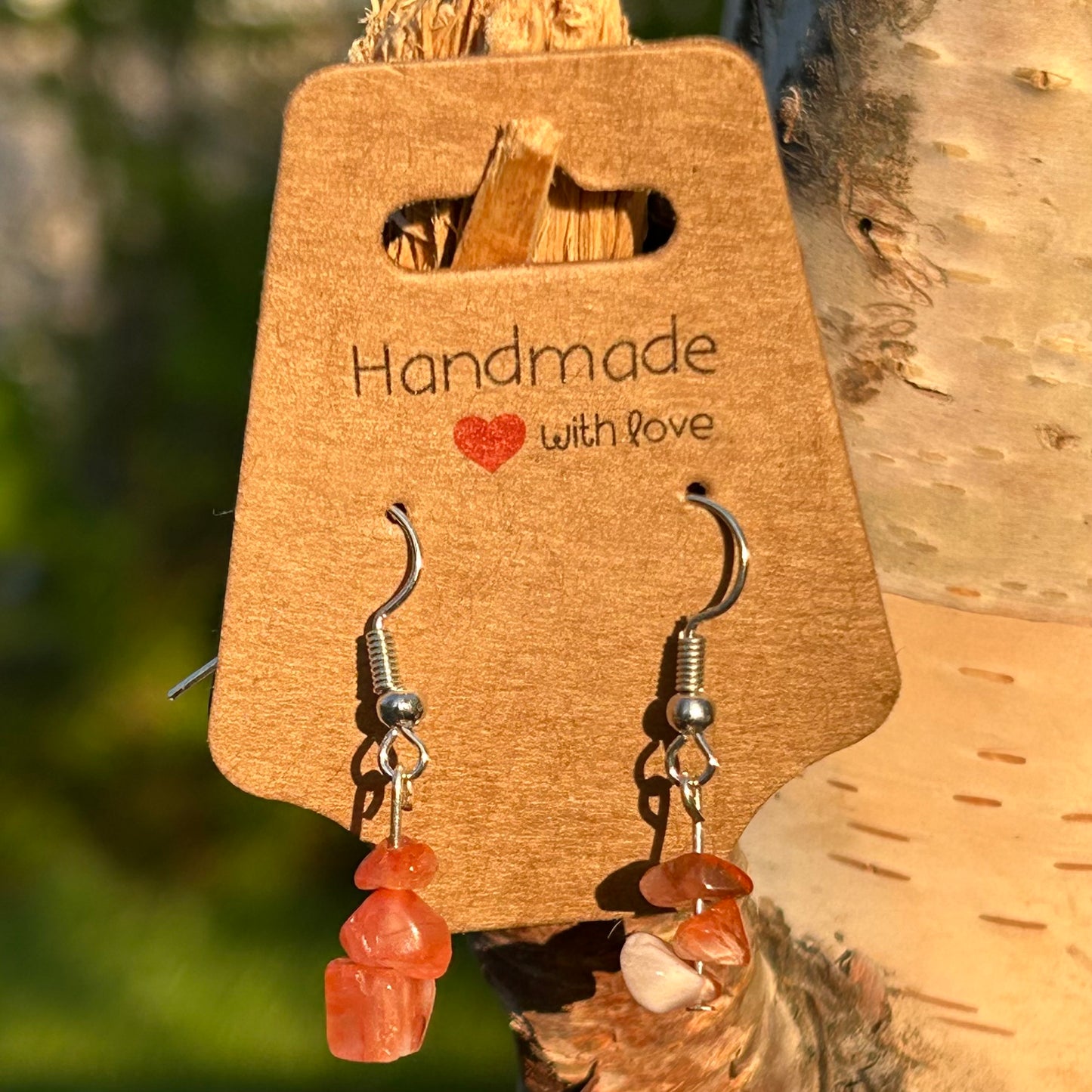 Gemstone chip earrings