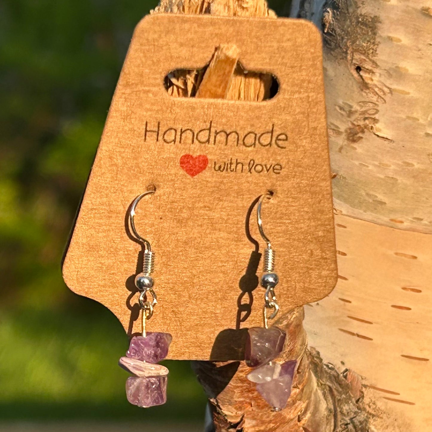 Gemstone chip earrings