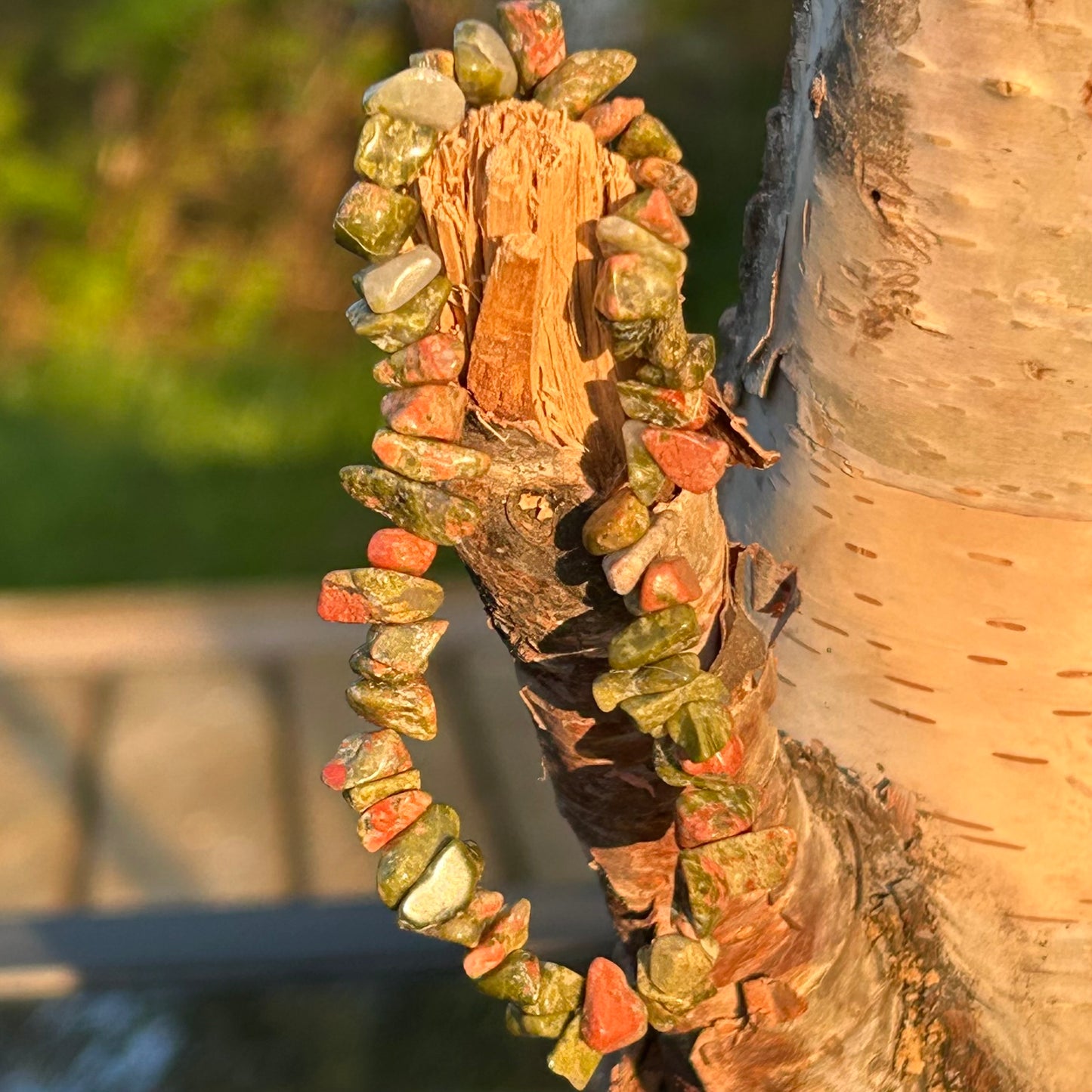 Gemstone chip bracelet