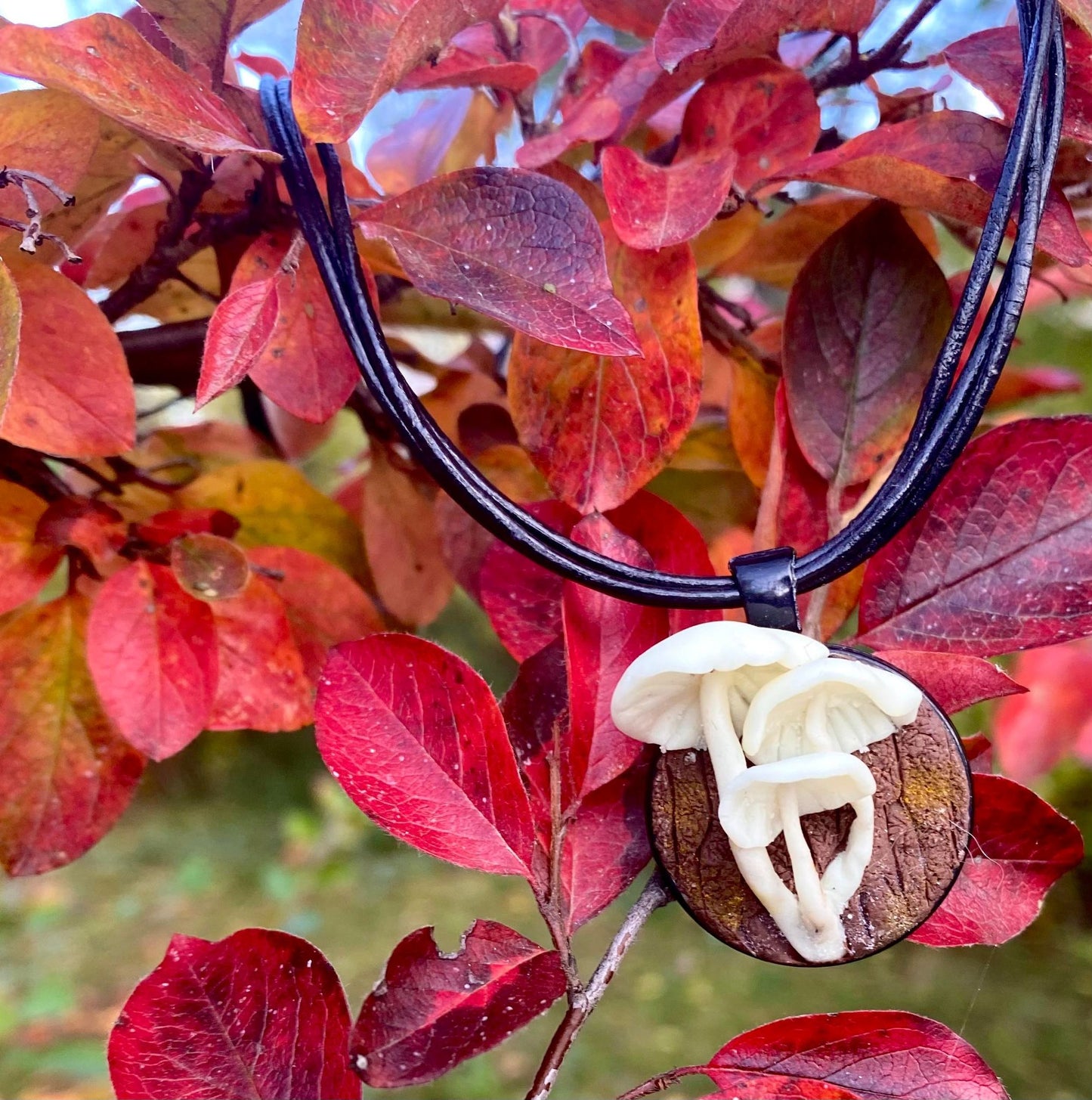 Glow in the dark Mushroom Pendant